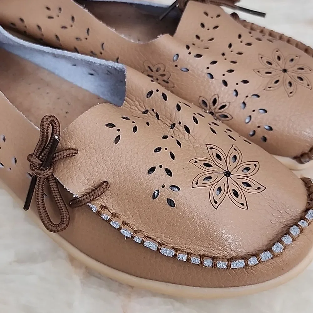 Khaki Leather Loafers